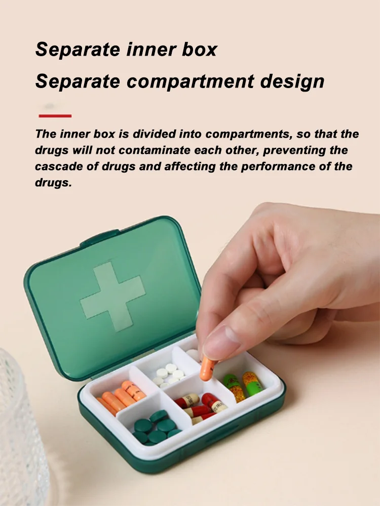 New Weekly Portable Travel Pill Cases Box 7 Days Organizer 6 Grids Pills Container Storage Tablets Vitamins Medicine Fish Oils