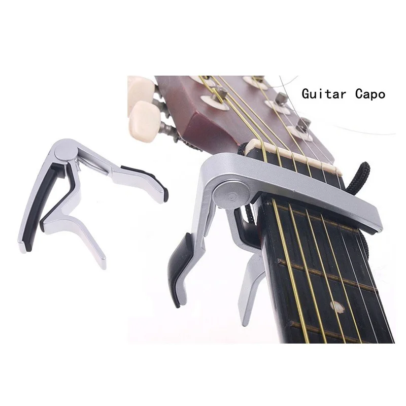 High Quality Aluminium Alloy Silver Quick Change Clamp Key Acoustic Classic Guitar Capo for Tone Adjusting Guitar