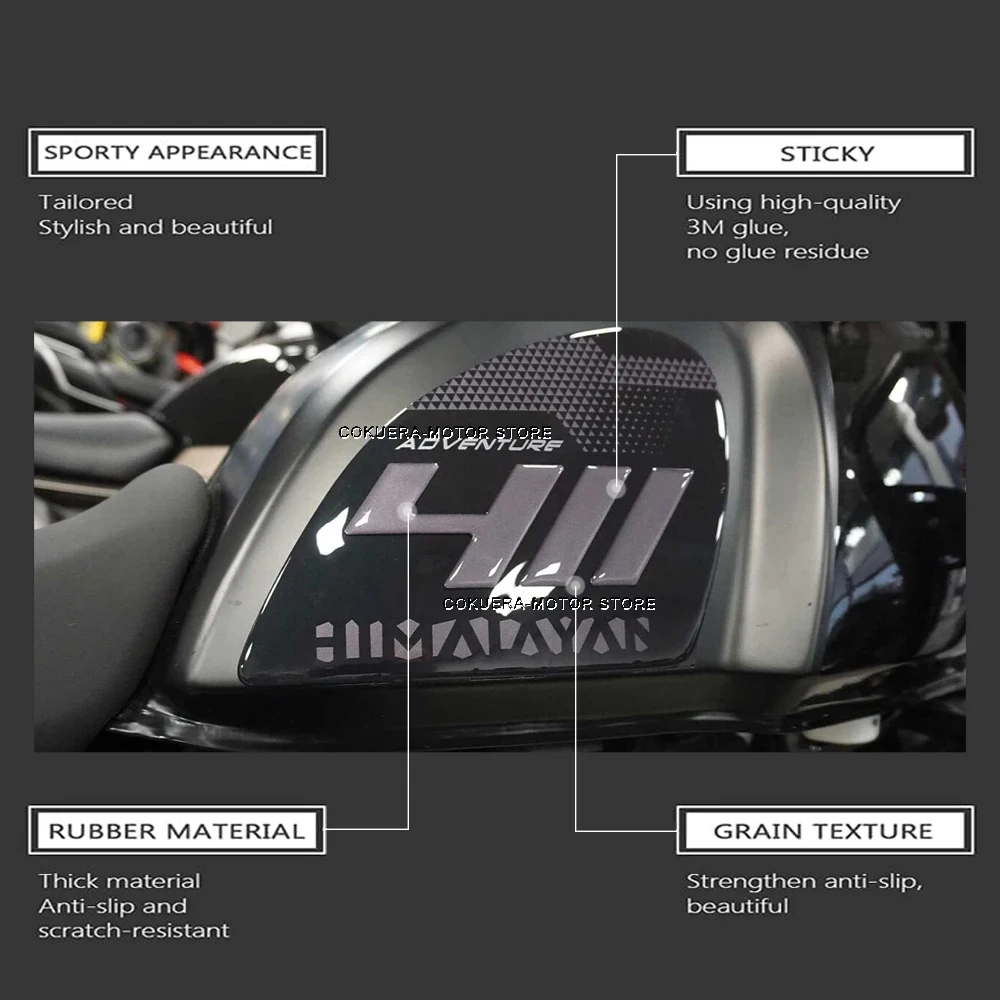 For Himalayan 411 himalayan 411 Motorcycle Accessories Sticker 3D Tank pad  Protector Cover Anti-Slip Sides