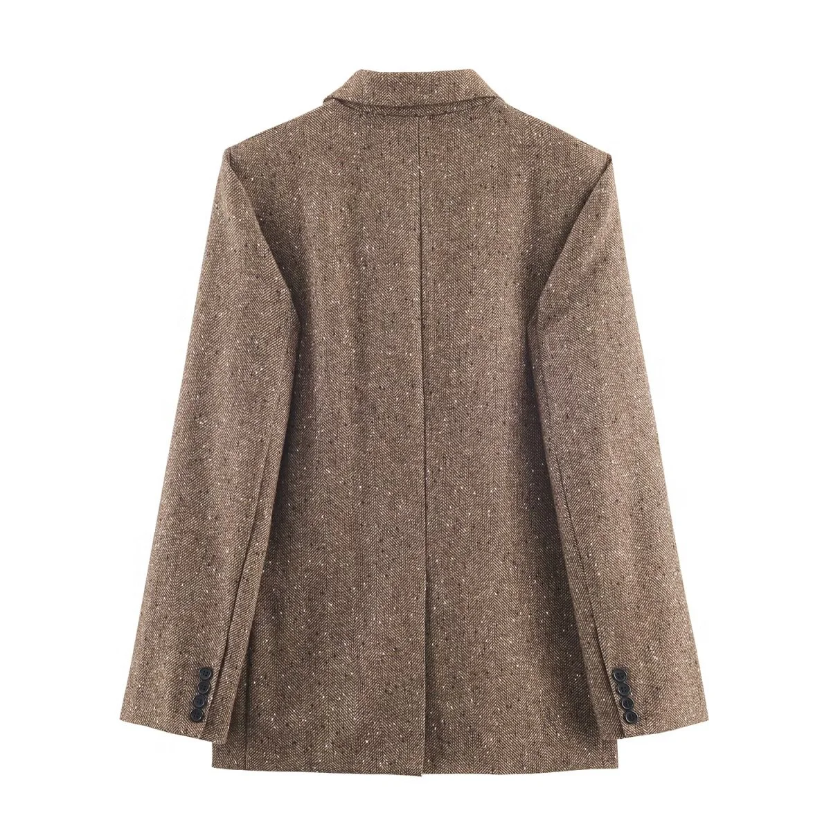 Veste de costume en sergé à chevrons pour femme, nouvelle mode décontractée, Simple, revers, manches longues, ample, pour les déplacements, hiver 2025