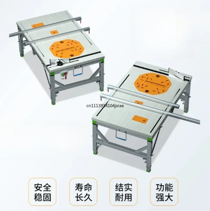 For Portable Folding Lifting Woodworking Flip‑Over Table Saw Multifunctional Push Cutting Saw Workbench