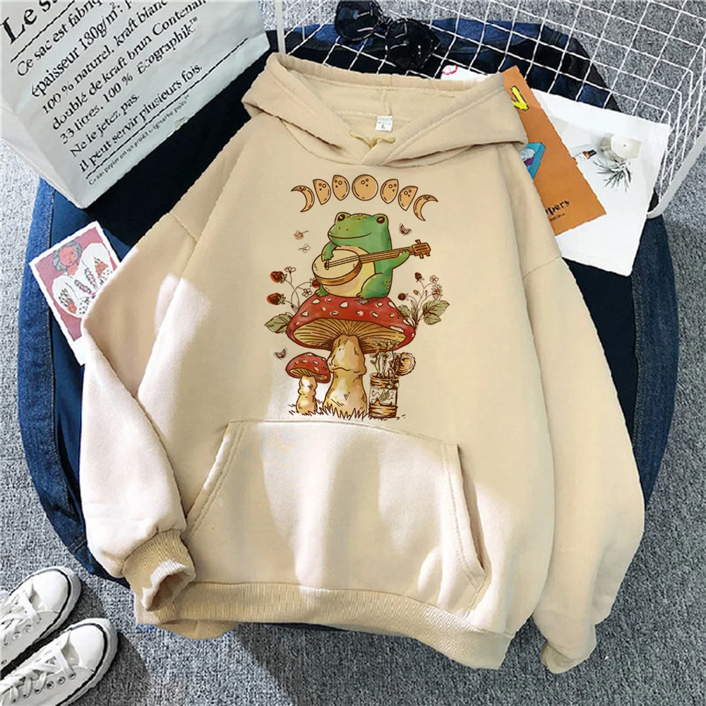 Frog hoodies women streetwear funny clothing pulls women harajuku clothing