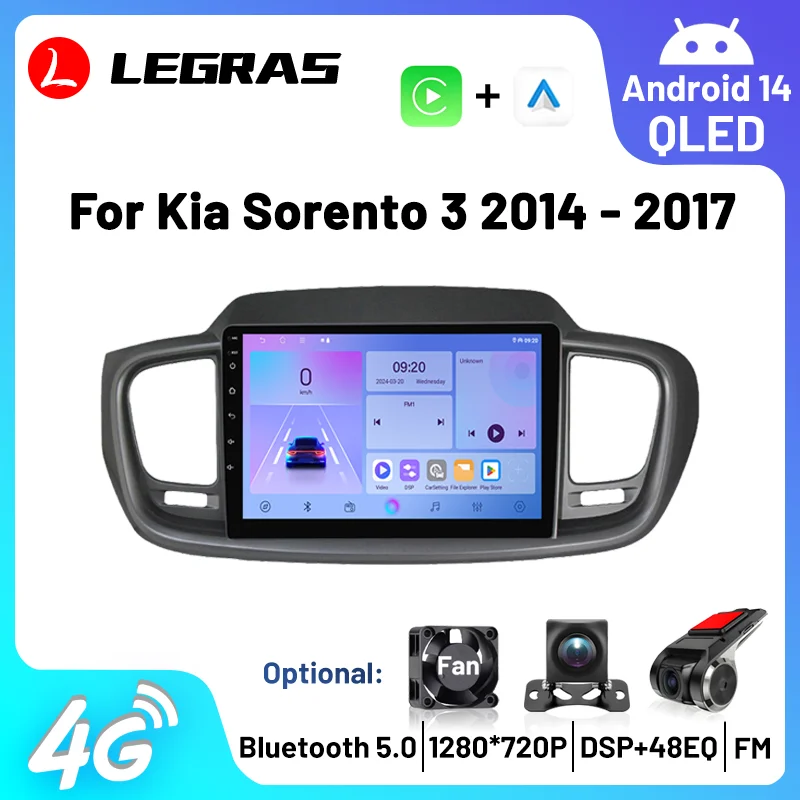 

For Kia Sorento 3 2014-2017 Car Radio Carplay Android Auto Multimedia Stereo Player GPS Navigation DSP FM Car Intelligent System