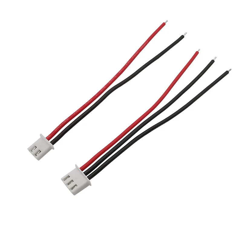 10Pcs JST XH 2.54mm Pitch 2/3 Pin Plugs 1/2S Balancer Cable RC Lipo Battery Balance Charger Plug Connector Silicone Wire 22AWG