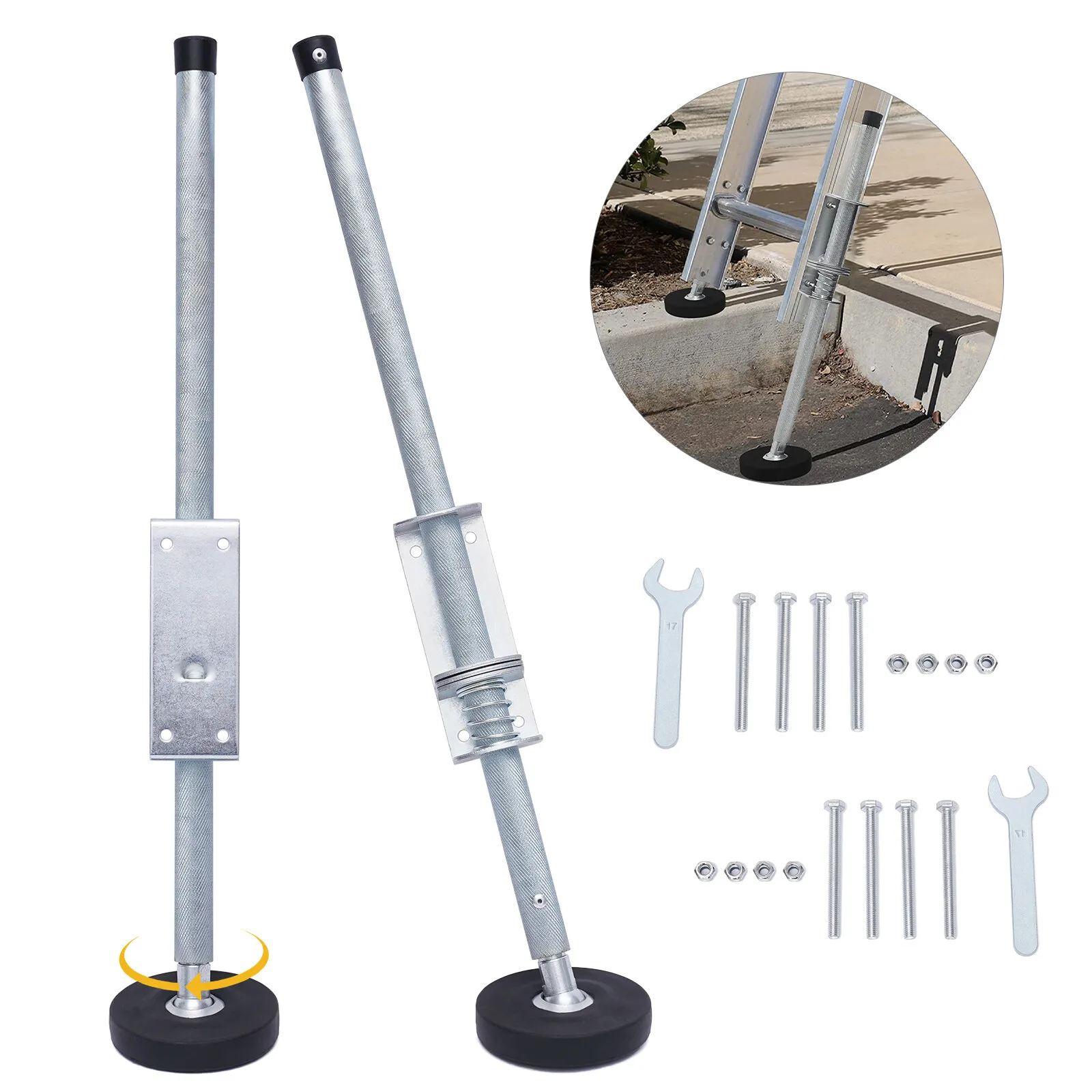 1 Pair Ladder Leveler Height Adjustable Extension Ladder Leg Ground Leveler