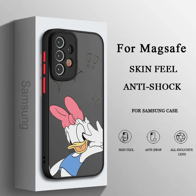 Disney Donald Ducks Cute For Samsung Galaxy A91 A81 A71S A51 A04S A14 A13 A12 Frosted Translucent Phone Case