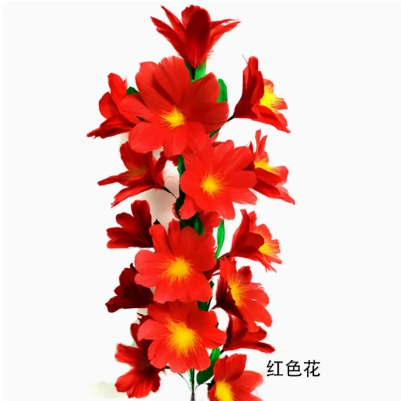 デラックス杖から羽の花ステージ手品パーティー魔法ショーイリュージョンギミックプロマジシャンマギアストリートバートリック