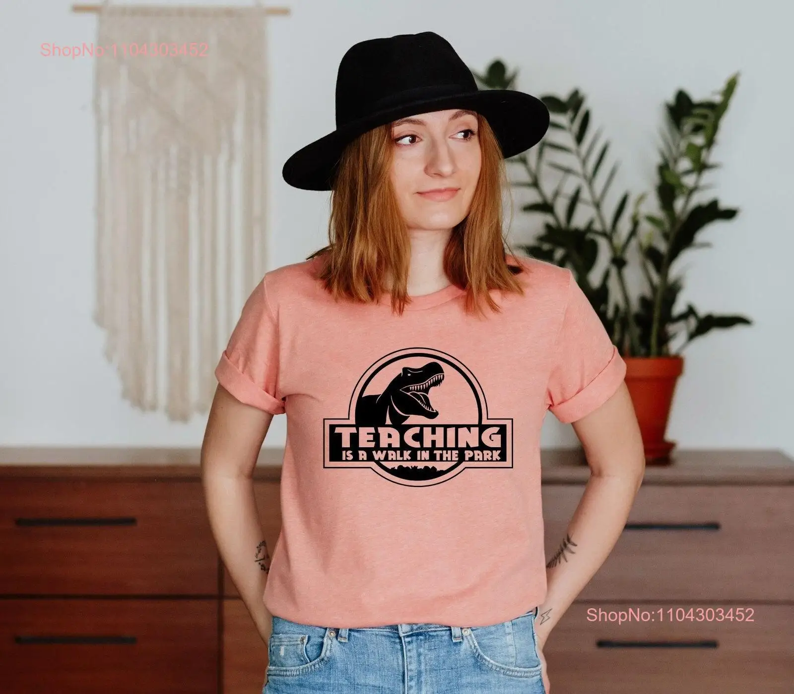 Inspirational Kindergarten Teacher Dinosaur T Shirt Walks in the Park Funny Field Trip long or short sleeves