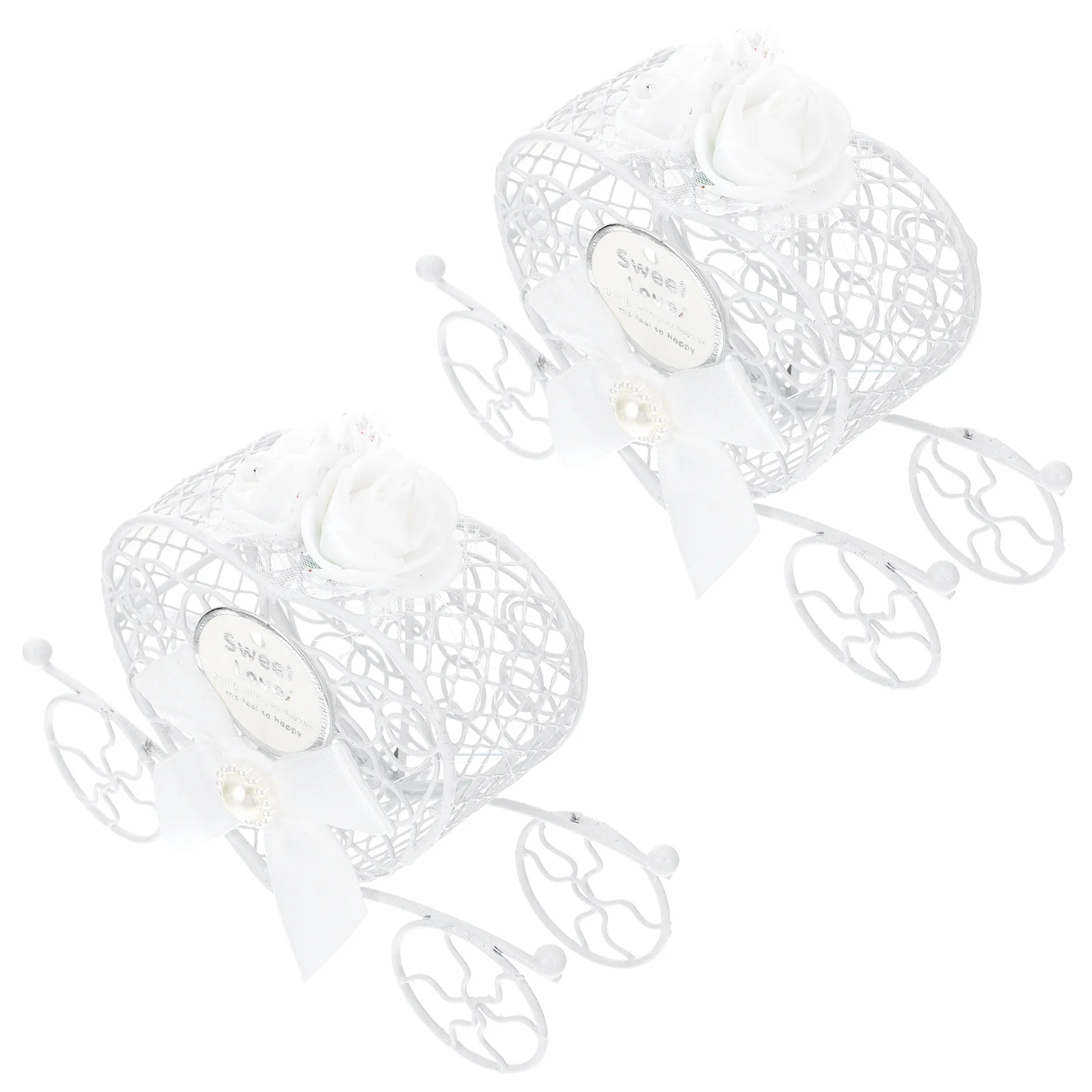 

2Pcs Wedding Candy Box Pumpkin Carriage Shape Metal Gift Box for Favors and Decorations Wedding Souvenir Favor Case