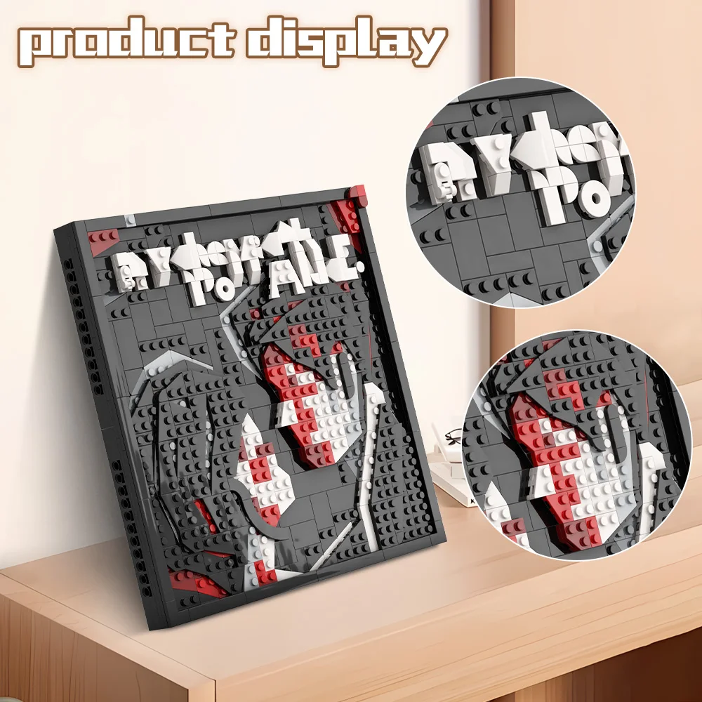 โกบริคส์ MOC MCR Three Cheerss อัลบั้มโมเสคบล็อกอาคารรุ่น 3D ศิลปะภาพวาดอิฐ DIY ประกอบของเล่นเด็กของขวัญ