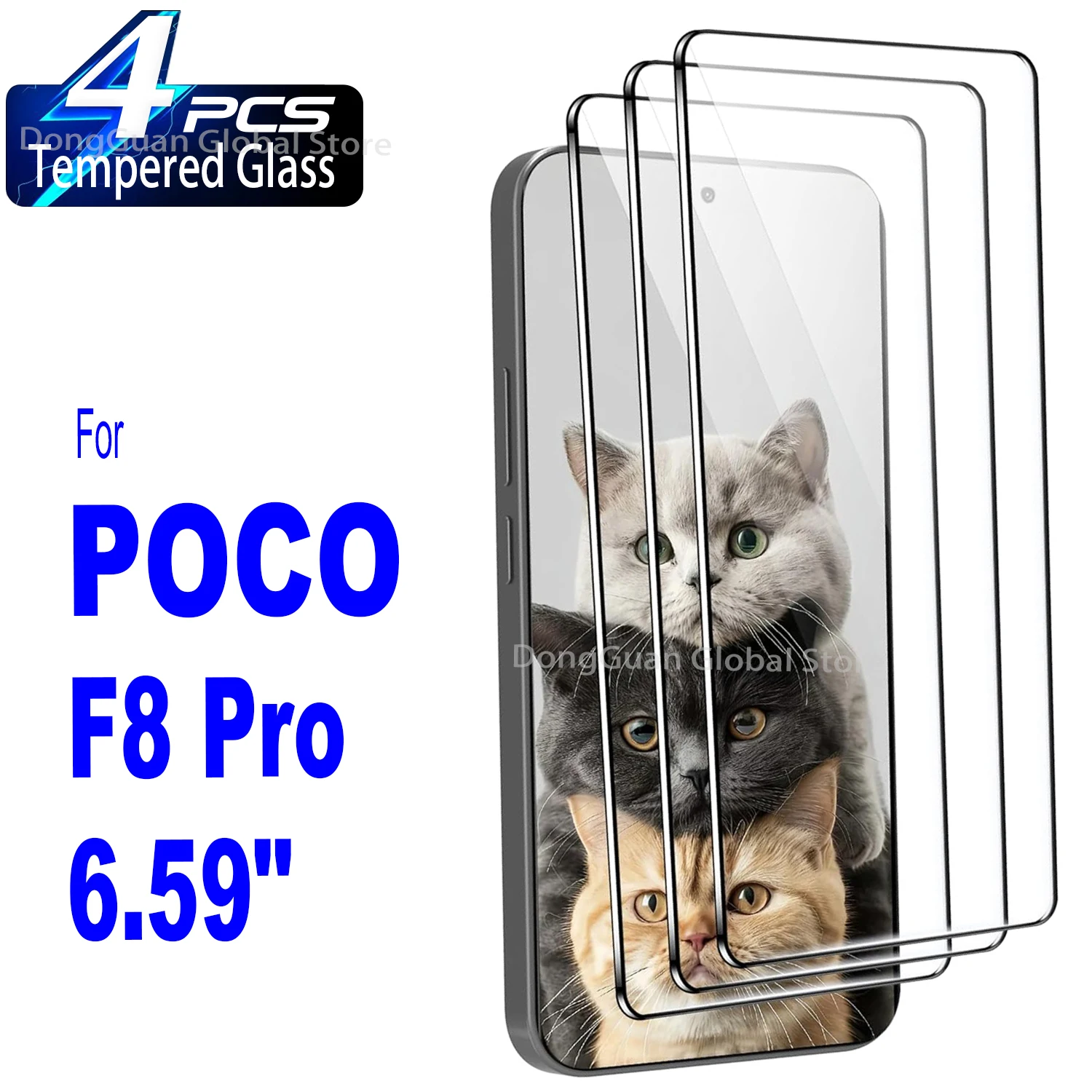 For Xiaomi POCO F8 Pro Tempered Glass 0.25mm 1/4Pcs Screen Protector Fingerprint Unlock Glass
