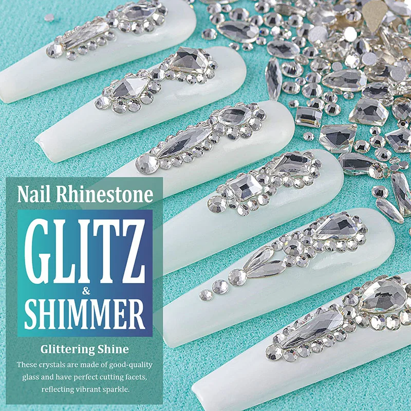 1440 Stück/Beutel AB/Klare Runde Mini-Nageldiamanten SS3-SS20 (1,3-4mm) Flache Rückseite Nicht-Hotfix Nagelkristalle Klare AB Maniküre-Glassteine – Detail 12