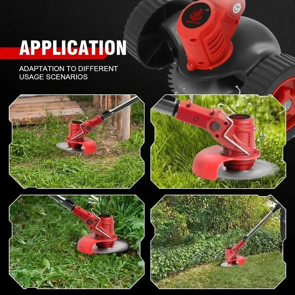 Electric Lawn Mower 20000RPM Cordless Grass String Trimmer Foldable Adjustable Pruning Cutter Garden Tool For Makita 18V Battery