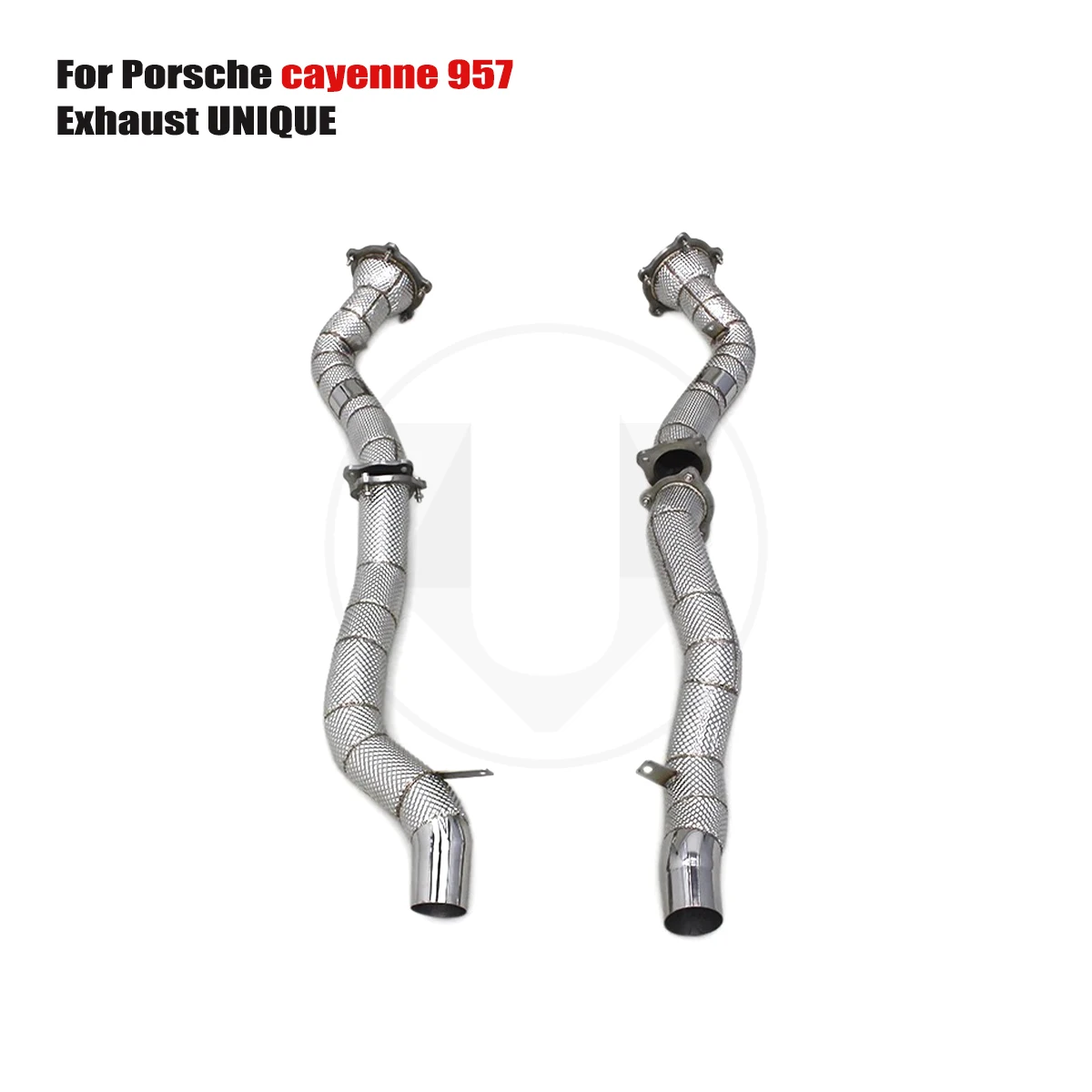 UNIQUE For 2006-2010 Porsche cayenne 957 3.6L 4.8L 4.8T With insulator downpipe With cat/without cat exhaust pipe