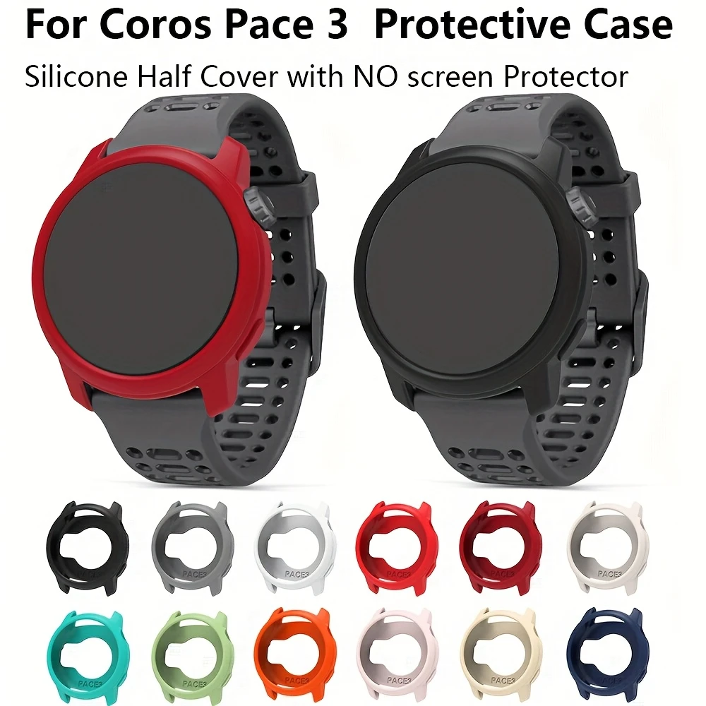 

Мягкий силиконовый защитный чехол для умных спортивных часов Coros Pace 3, полузакрытый, с мягкой рамкой-протектором