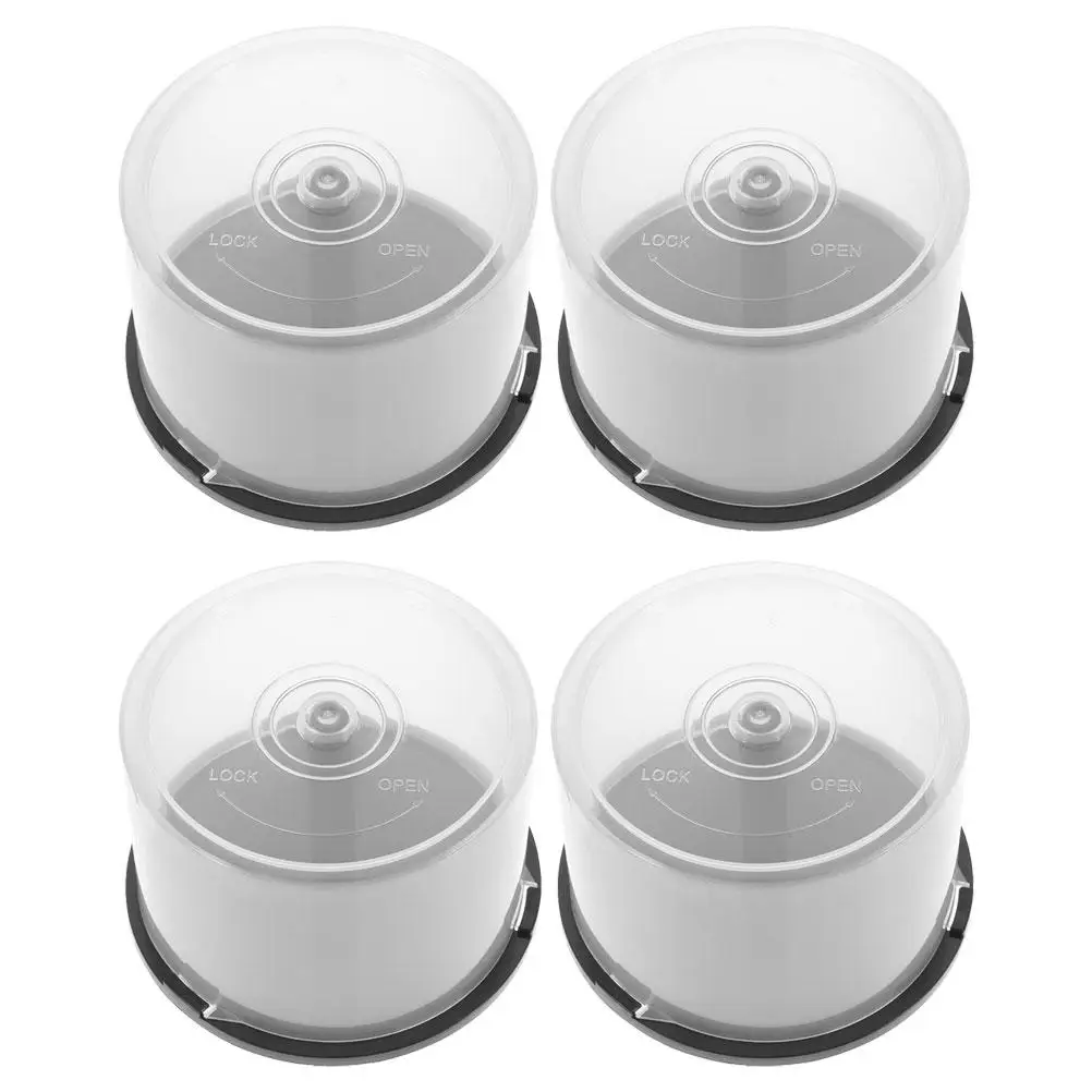 

4 Pcs CD DVD Storage Boxes Empty Cases Holders Large Capacity Space Saving Design Stylish Clear Home Office Use