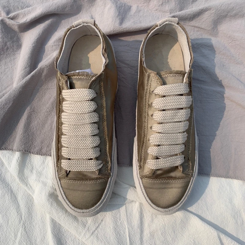 Withered Women Shoes New Canvas Shoes Women Ins Sneakers Woman Fashion Blogger Vintage Silk Colorful Soft Sole Casual Shoes
