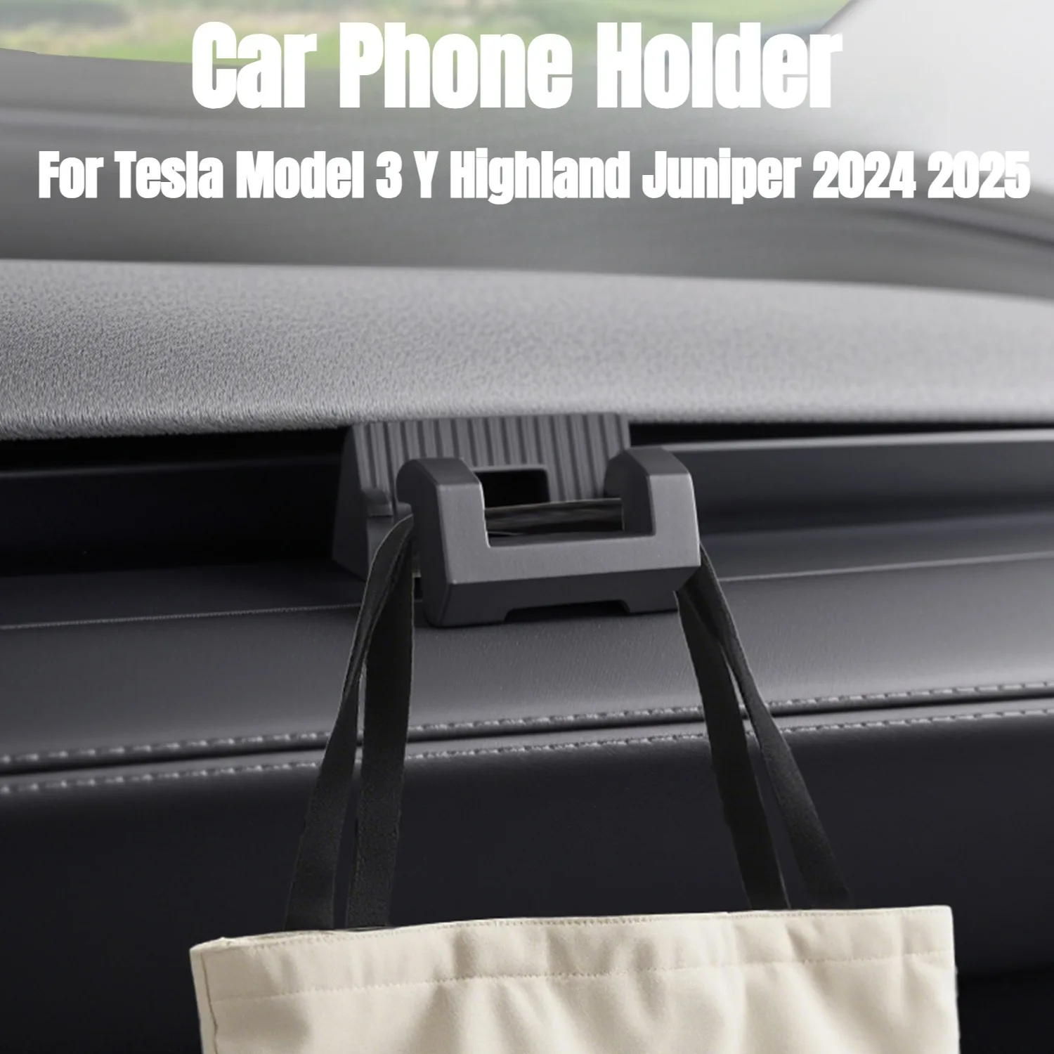Auto-Handyhalterung für Tesla Model Y Juniper 2026 Model3 Highland YL Armaturenbrett Lüftungsschlitz Silikon Auto-Navigations-Sonnenbrillenhalter – Detail 5