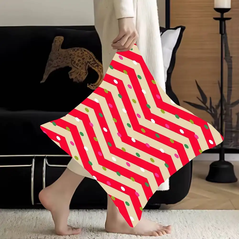 

Polka Dot Chevron Pillowcase Toon Gift Cushion Cover Bedroom Home Sofa Chair Seat Decor Pillow Case