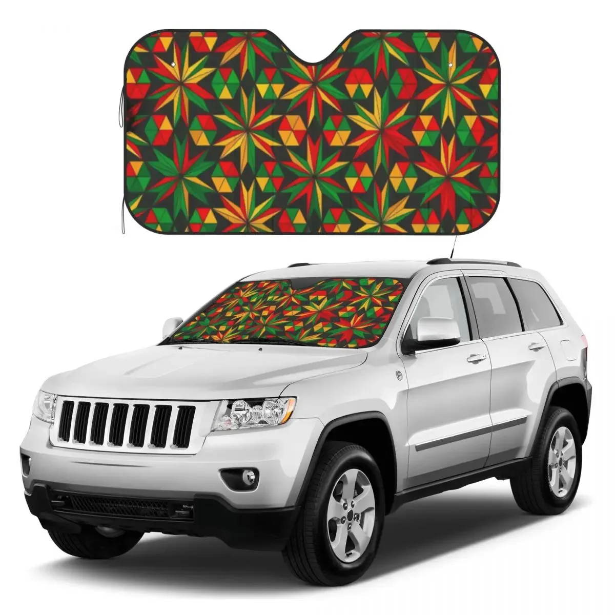 Abstract Geometric Music Sunshades Reflector Anti Uv Custom Car Sunshade Sun Shade