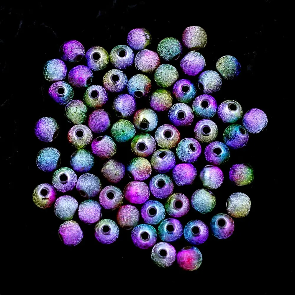 500PCS Fantasy Multicolor Acrylic Round Spacer Beads 6/8mm Handicrafts Home Decoration Clothing Accessories DIY Material Package