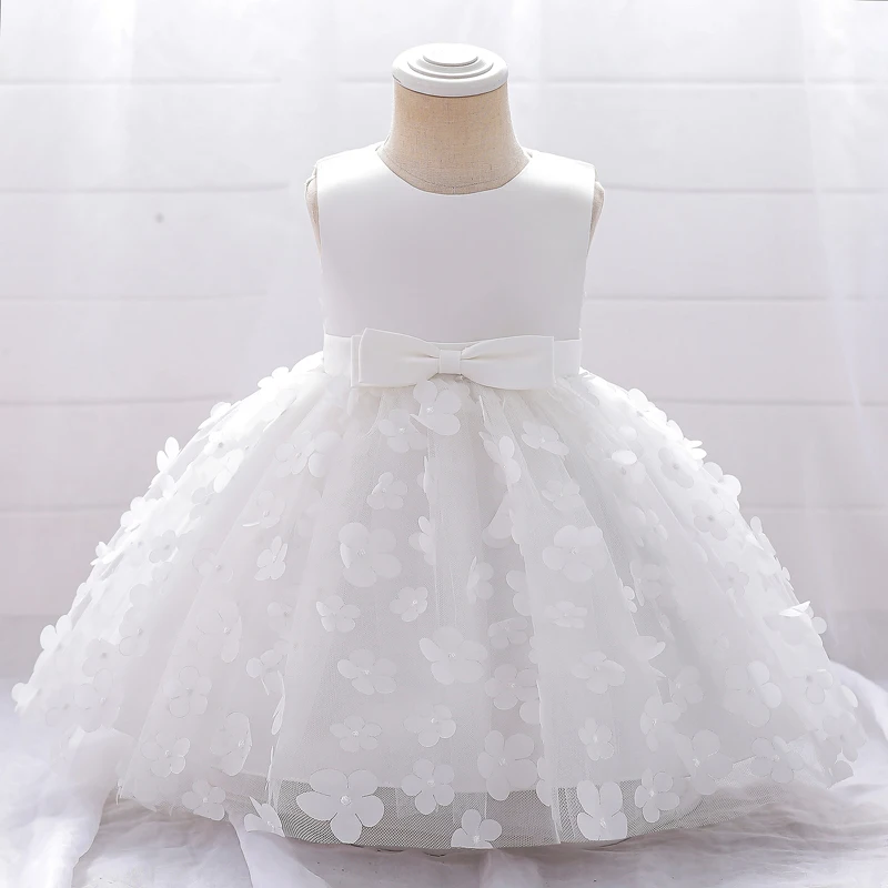 Summer First Birthday Dress For Baby Girl Clothes Flower Baptism Princess Dress Girls Dresses Sleeveless Party Costume 0-5Y