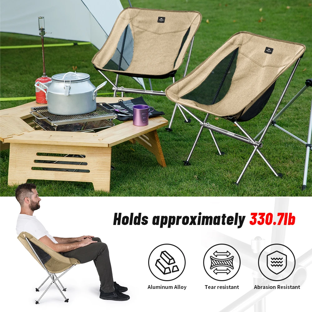 Naturehike 2024 Camping Chair Ultralight High Load Folding Quick Build Garden Chair Outdoor Foldable Picnic Beach Moon Chair