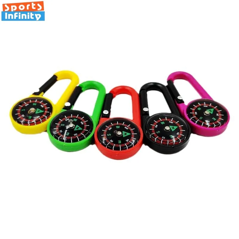 1pc ABS Compass Multi Functional Backpack Buckle Hiking Camping Accessories Outdoor Compass Mountaineering Buckle Compass