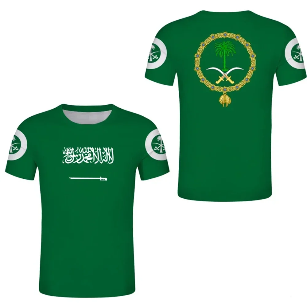 Saudi Arabia Flag 3D Printed T-Shirt Islamic Country Name High Quality Tops for Men and Women Men T-Shirt Outdoor Sports Tops