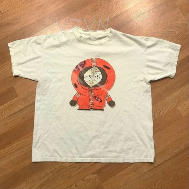 Retro South Park Kenny McCormick Bedrucktes T-Shirt Unisex Vintage Cartoon Streetwear Baumwolle Kurzarm-T-Shirt – Detail 6