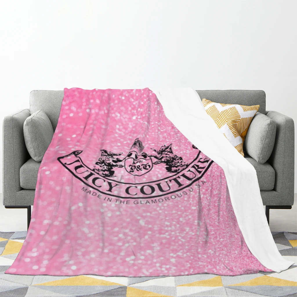 Hot-Sale-Like-Juicy-Couture-Style Blanket Sofa Bedroom Bed Home Office Nap Blanket Car Travel Picnic Blankets Gift