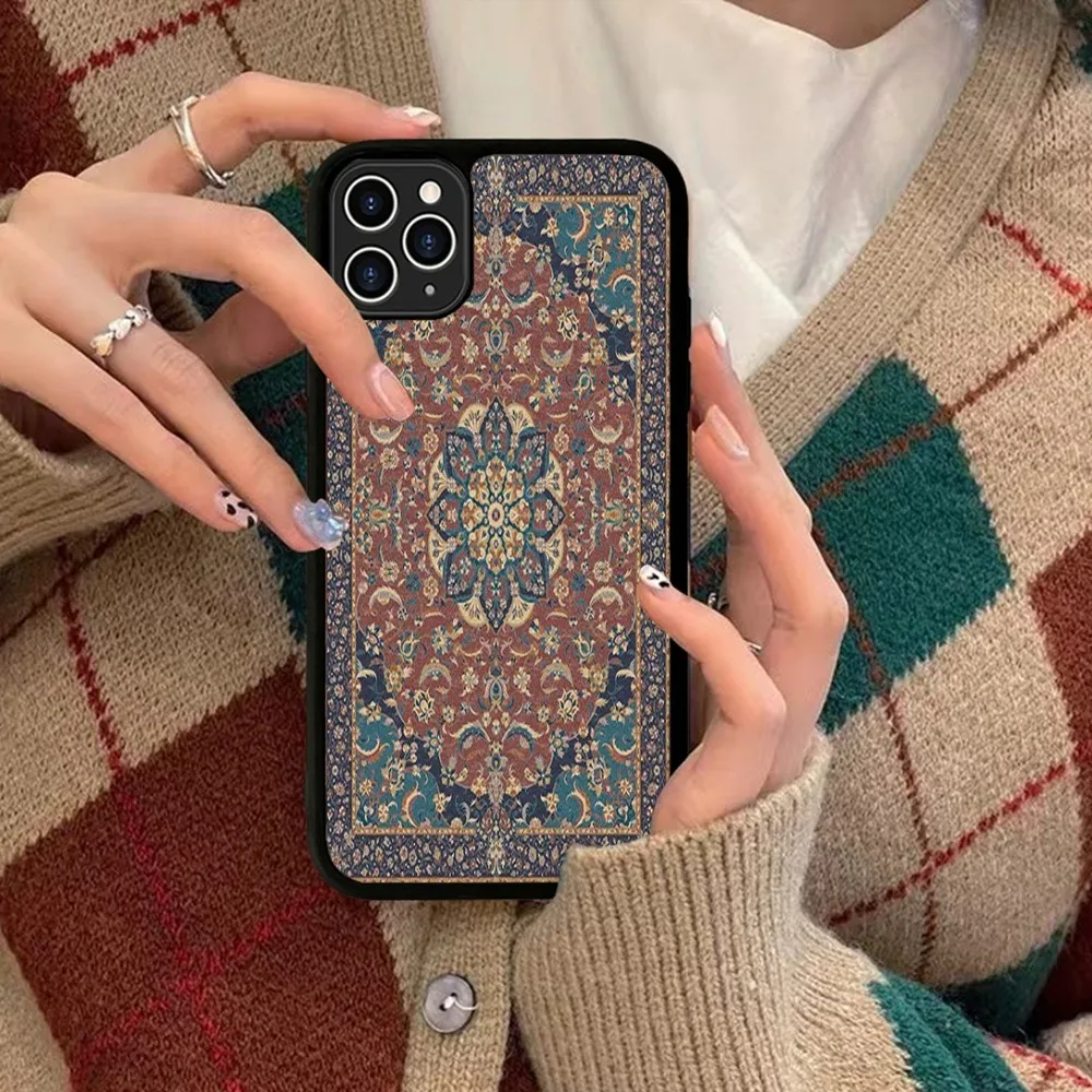 Persian carpet Floral pattern Phone Case Magesafe Magnetic Wireless Charge Case For Samsung S10 20 30 22 23 24 Plus Lite