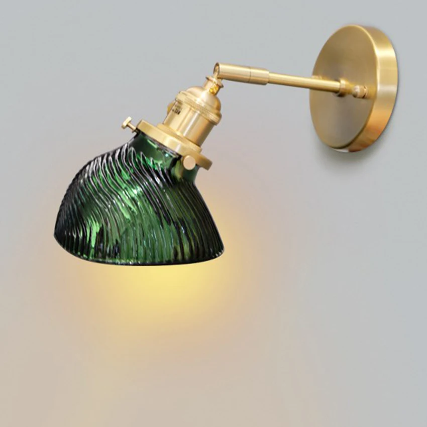 

Nordic green vintage wall lamp nordic brass glass sconce wall light bedroom bedside bathroom stair balcony indoor light fixture