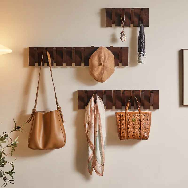 Solid wood piano keys, integrated hanger, whole wall coat rack, hole board on the wall at the entrance, storage, entrance, wall