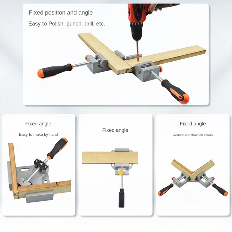 90 Degree Corner Clamp Right Angle Clip Single Handle Double Handle Clamp For Woodworking Framing Photo Clamping Tools