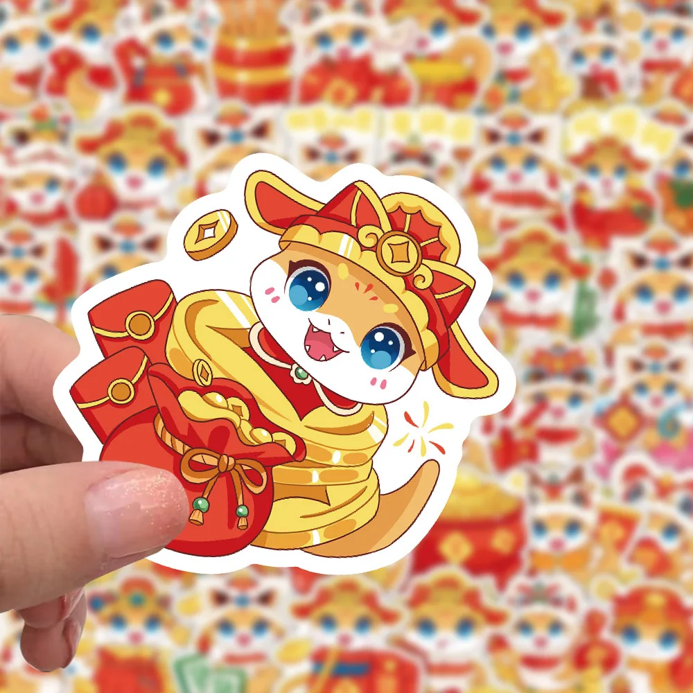 

10/30/60PCS Cartoon Cute Funny Year of Snake Stickers Personalized Creative Decoration Doodle DIY Scrapbook Refrigerator Guitar