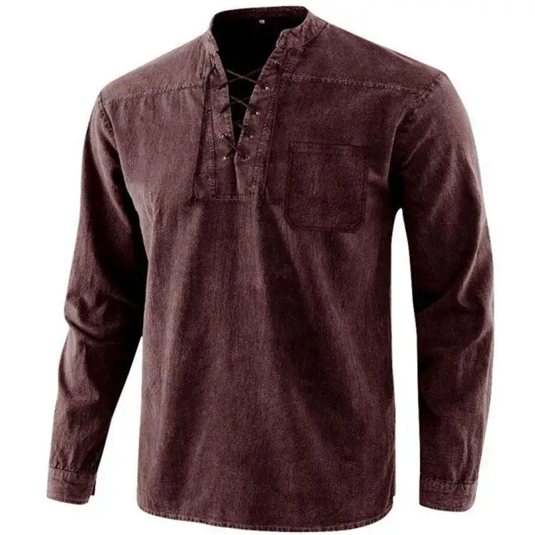 

Men's Long Sve Hooded irt Stand Collar Button up Thiened Autumn Spring Pure Color Loose Fit Men's Faion Clothing