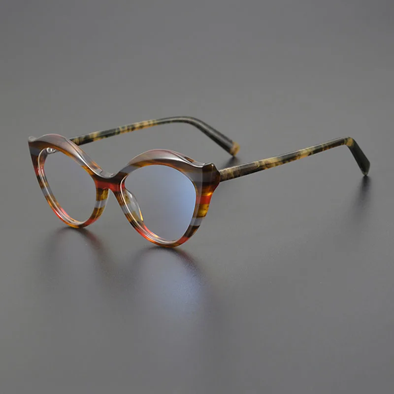 

Vintage niche high quality cat eye design personality glasses frame fashion literary men and women acetic acid optical prescript