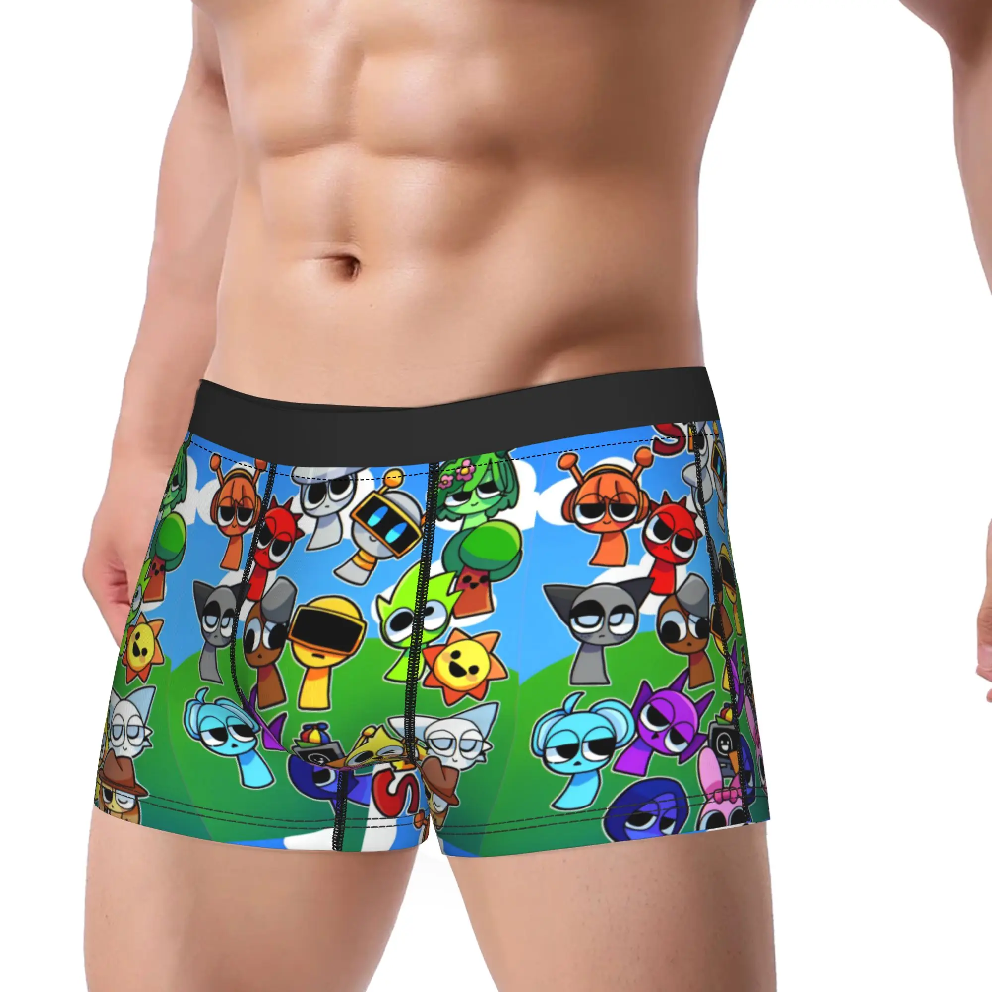 

Мужское игровое нижнее белье Sprunki, забавные трусы-боксеры, шорты, мужские трусы со средней талией, M-XXL