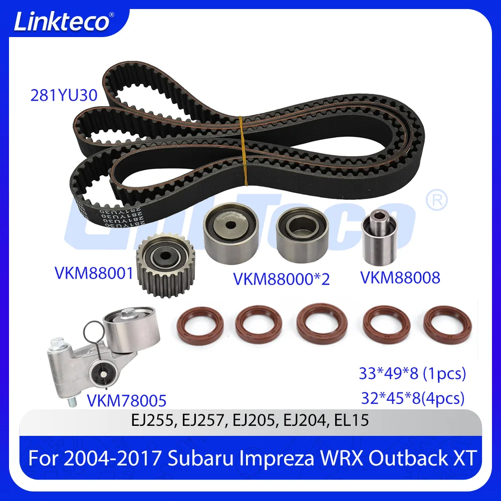 Комплект ремня ГРМ двигателя подходит для 1,5 2,0 2,5 л EJ205 EJ255 2004-2017 Subaru Impreza WRX Legacy Forester Outback XT BAJA 2.5L Комплект ремня ГРМ двигателя подходит для 1,5 2,0 2,5 л EJ205 EJ255 2004-2017 Subaru Impreza WRX Legacy Forester Outback XT BAJA 2.5L