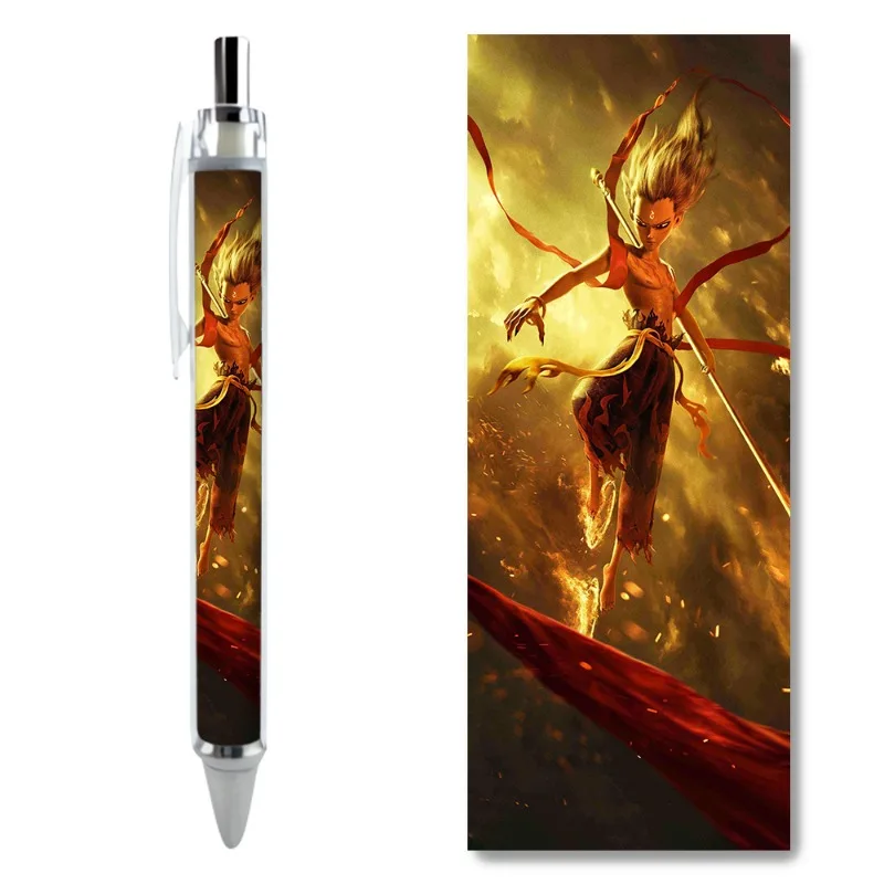 2/4PCS Ne Zha 2 Beautiful Pattern of Customized Rubber Cover Neutral Pen Around Popular Anime Movies Comic Exhibition Gifts