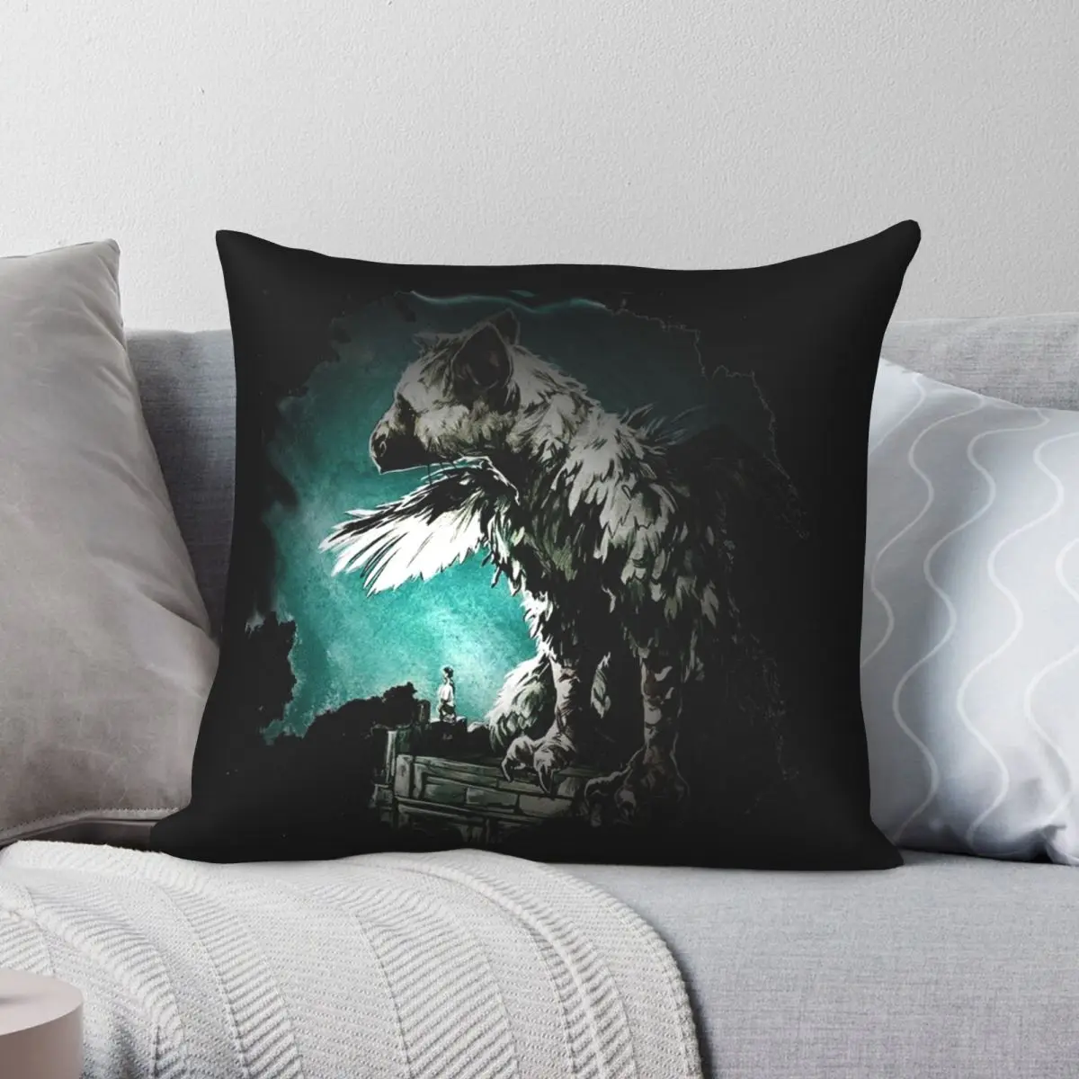 Trico The Last Guardian Pillowcase Polyester Linen Velvet Printed Zip Decorative Throw Pillow Case Sofa Seater Cushion Cover