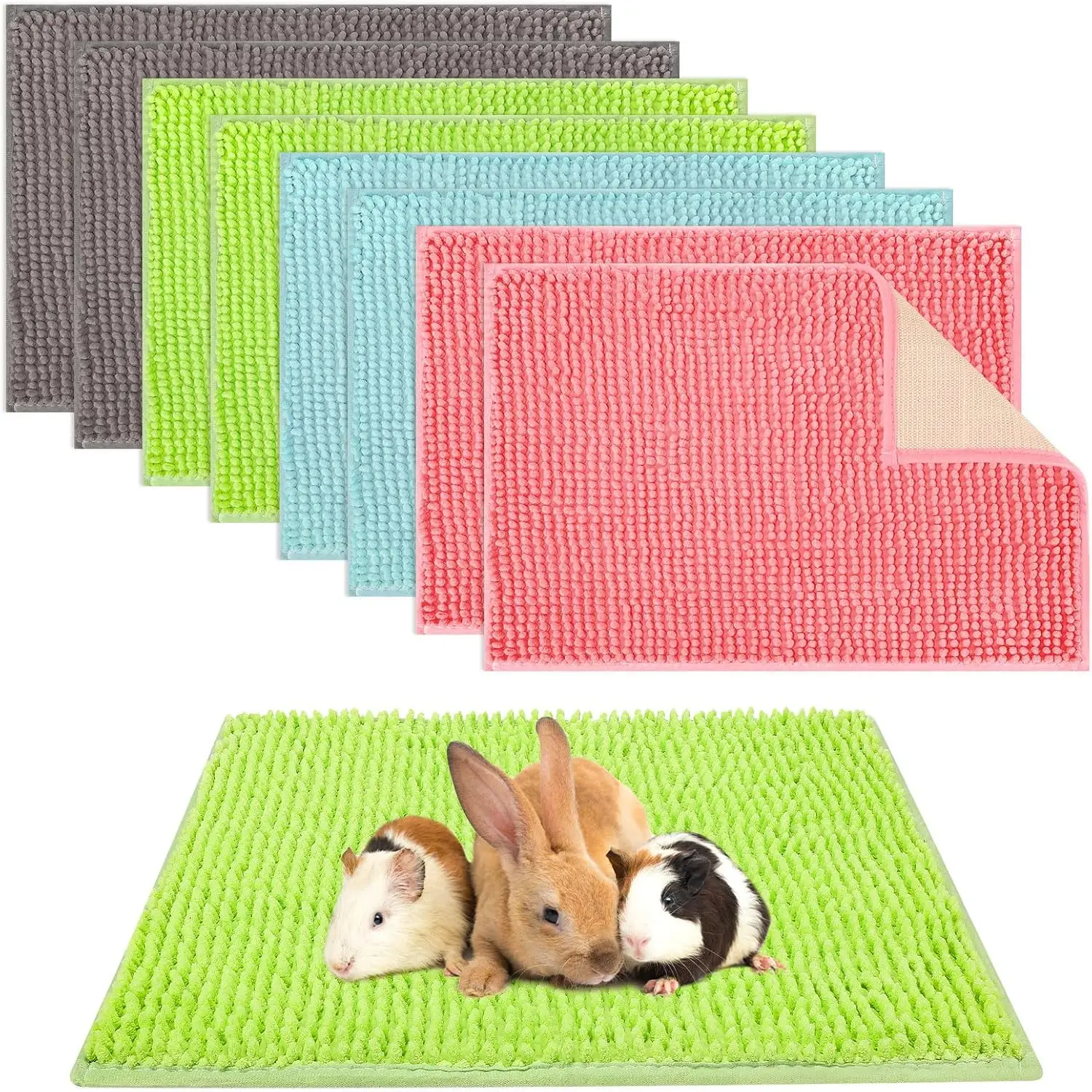 

4Pcs Guinea Pig Cage Liner for Guinea Pig Cage Bedding Reusable Rabbit Mat Pad Washable Training Pad Animal Sleeping Bedding Mat