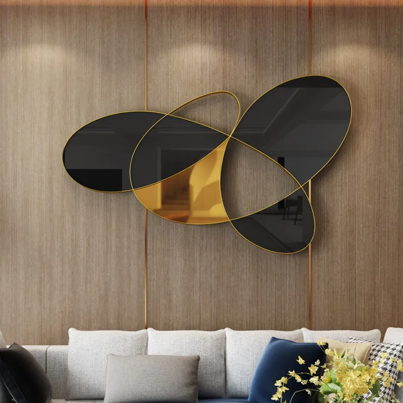 Living room wall decoration pendant light luxury stainless steel  dining room entrance  bedroom bedside decoration