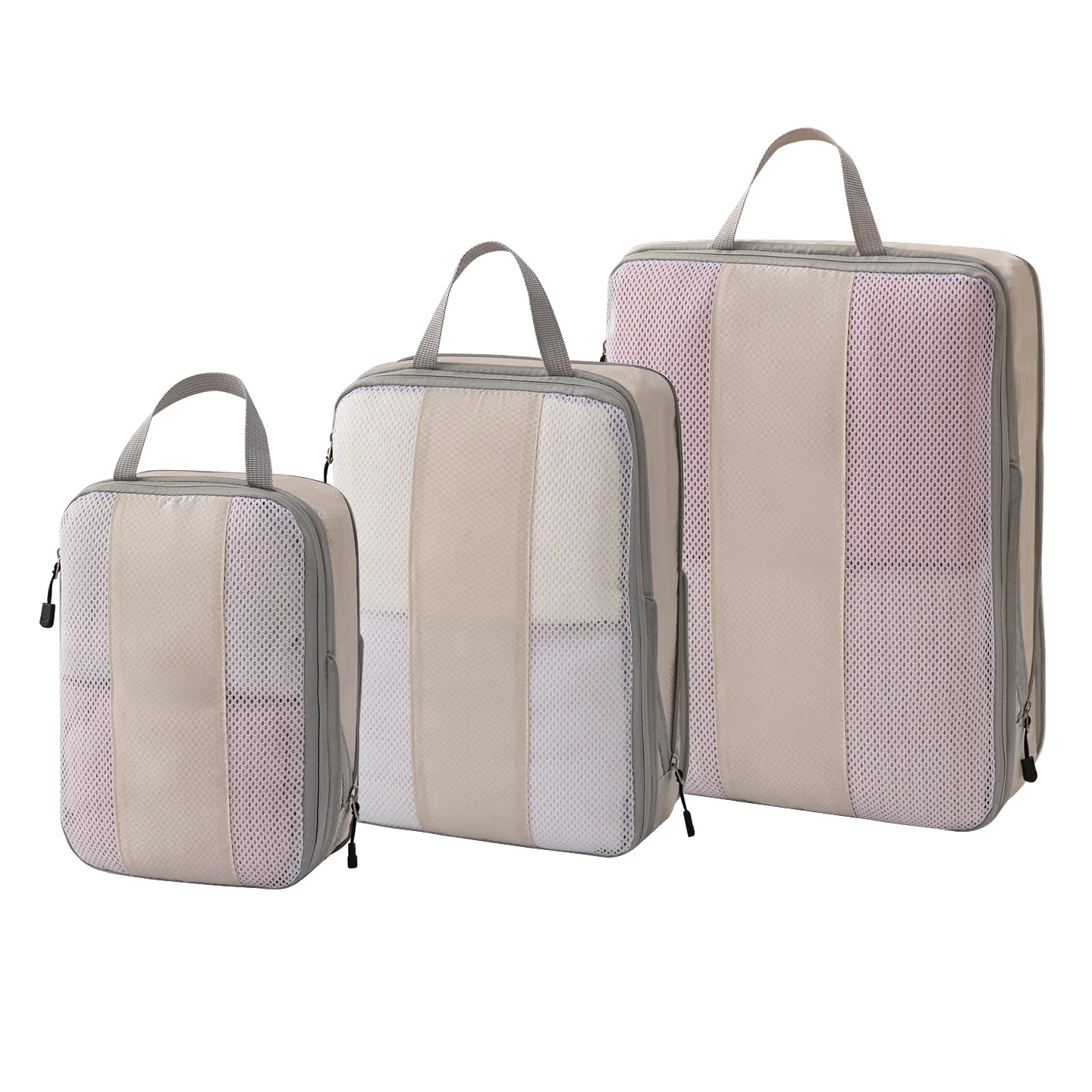 3-Piece Travel Storage Bag Set for Toiletries Cosmetics Clothes Shoes, Compression Packing Cubes Organizer Suitcase Luggage Case