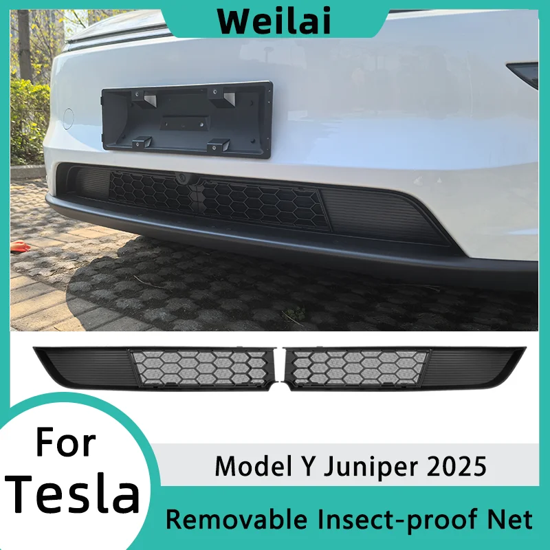 

For Tesla Model Y Juniper 2025 Insect-proof Net Car Air Grill Guard Grille Mesh Inlet Vent Cover Bumper Grid Filter Protector