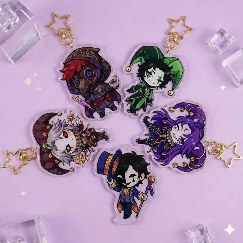 Cartoon The Freak Circus Double-Sided Acrylic Keychain – Clown Backpack Pendant Harajuku Goth Cosplay Bag Charm for Anime Fans
