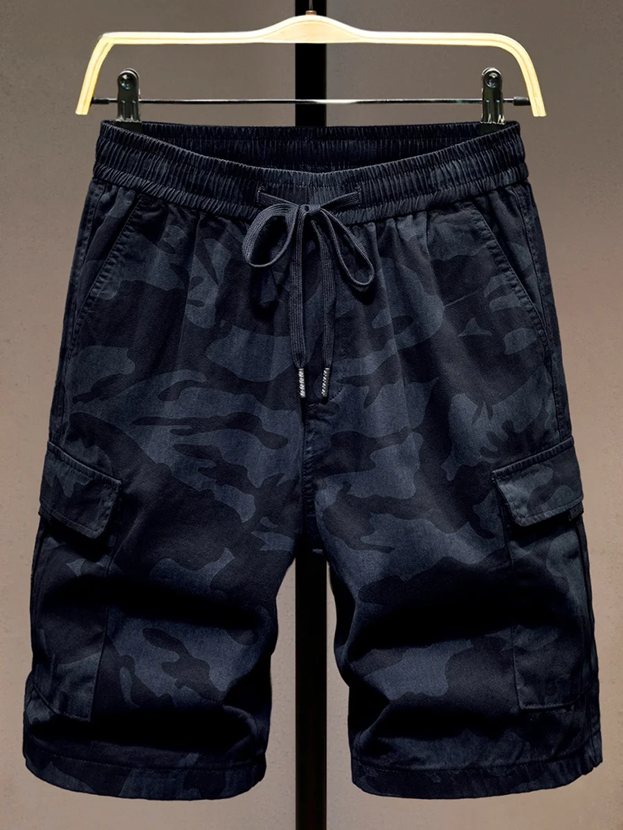 

Summer Camouflage orts Men's Loose Fit Faionable Urban Sle Multi-ket Elastic Waist Workwear Pants Breathable Cotton