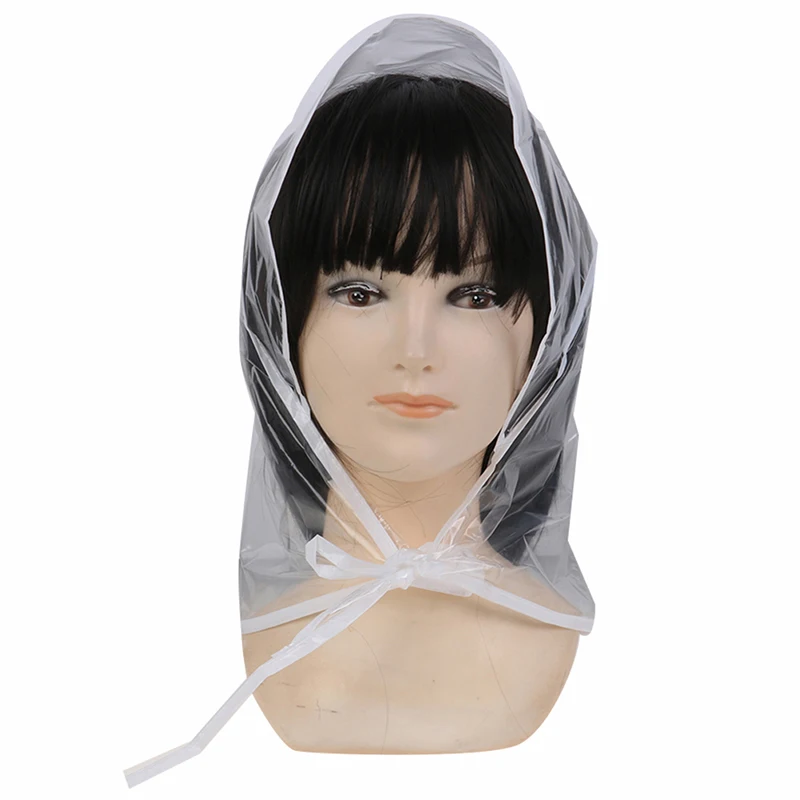 1Pcs Protect Hairstyle Rain Hat Plastic Bonnet for Women and Lady Clear