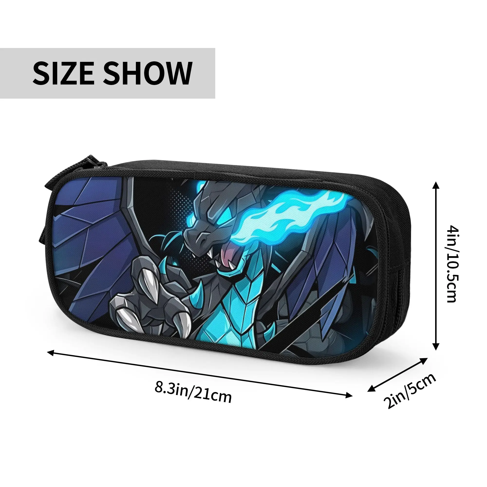 Custom Pokemon Theme Mega Charizard X Large Capacity Bags for Child  School Pencil Bag for Boys Gilrs Kids